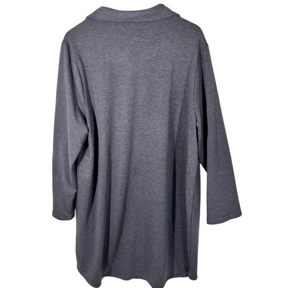 Berkshire Homewear French Terry Sleep Shirt Gray Button Front XL New - Picture 4 of 10
